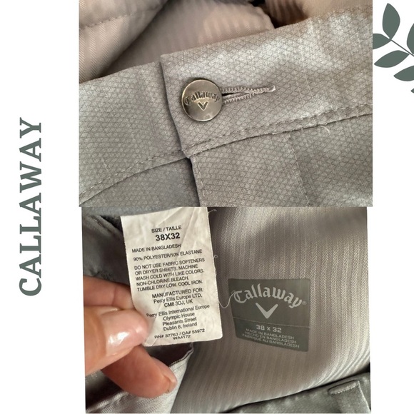 🛍️ 3/$40 Callaway Men’s Golf Pants 38x32 | Light Grey Stretch Performance - Picture 7 of 7